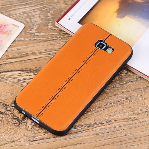 Galaxy A3 (2017) Coque Protection Plastique Effet Cuir Orange ALS51294