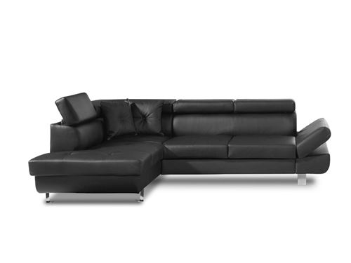 Lisbona - Canap&eacute; d'angle convertible - en PU - avec t&ecirc;ti&egrave;res r&eacute;glables - Gauche