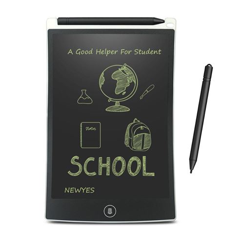 8.5 Pouces Tablette d'écriture LCD Graphique Dessin portables Pad d'enfant avec le Stylo d'écriture-Blanc