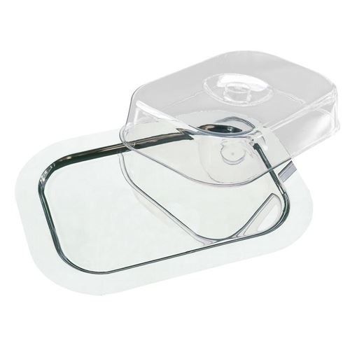 Plateau rectangulaire inox avec couvercle - APS 310 x 90 mm - - Acier inoxydable310 x90xmm