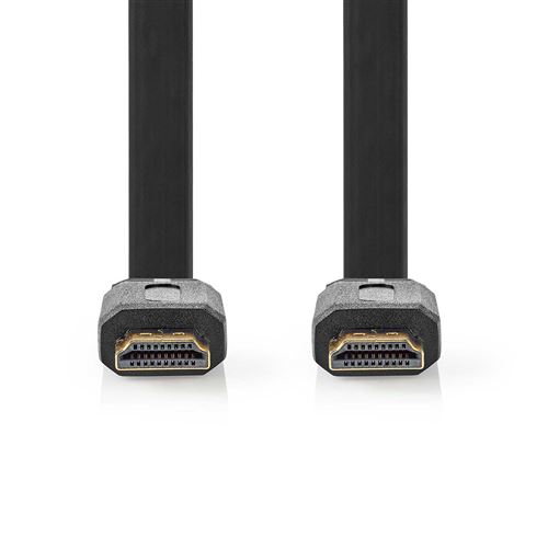 Nedis - HDMI-kabel met ethernet - HDMI male naar HDMI male - 2 m - zwart - vlak
