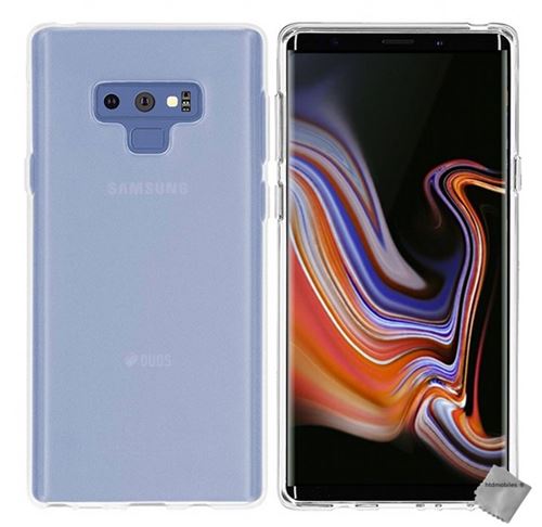 Housse etui coque pochette silicone gel fine pour Samsung Galaxy Note 9 avec film ecran - BLANC TRANSPARENT