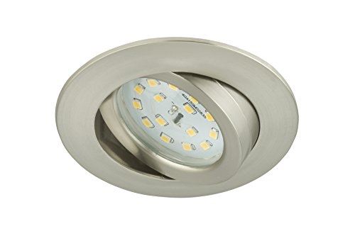 Briloner leuchten spot led encastrables à boîtier pivotant 5 w protection ip23 classe defficacité énergétique a + nickel mat 72