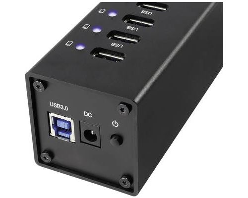 Hub usb 3.0 renkforce rf-uh-a10 10 ports boîtier en aluminium noir rf-4927275