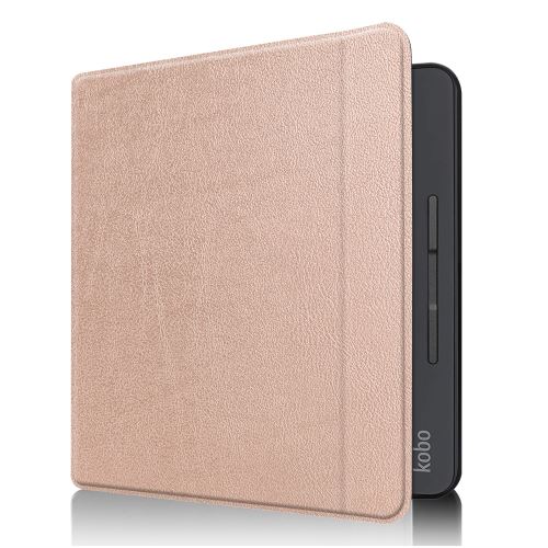 WISETONY® Étui à rabat PU avec ceinture élastique pour Kobo Forma - Or rose