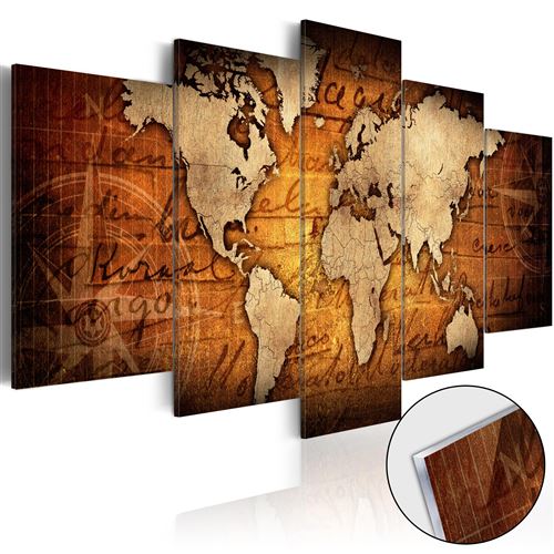 Tableau sur verre acrylique - Acrylic prints – Bronze map I -
