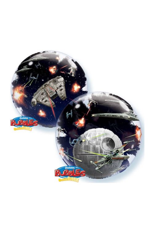 Ballon Bubble Star Wars™ étoile De La Mort™ 61 Cm 24 Qualatex© - Multicolores - Diamètre: 24 / 61 cm