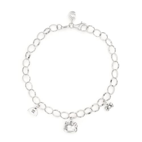 Bonjour Kitty Argent Sterling Triple Charm Bracelet
