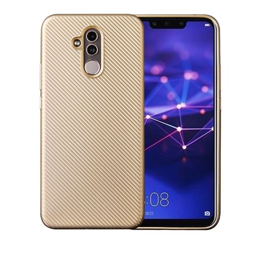 Coque en TPU fibre de carbone souple or pour votre Huawei Mate 20 Lite