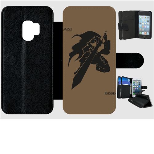 Etui My-Kase pour Galaxy S9 - gatsu berserk - Simili-cuir Noir