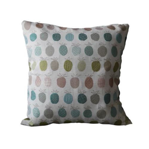 O'CBO Coussin déhoussable Tropic Ananas - 42 x 42 cm - Vert, beige et or