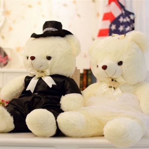 Peluche 1 paire de jouets mariage ours en jouets 70 cm