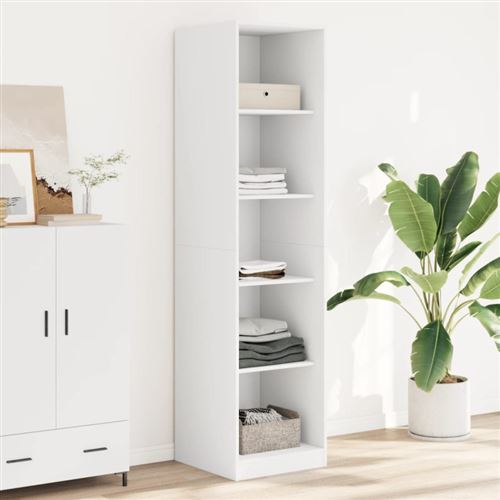 Garde robe Blanc 50x50x200 cm Bois d ingénierie