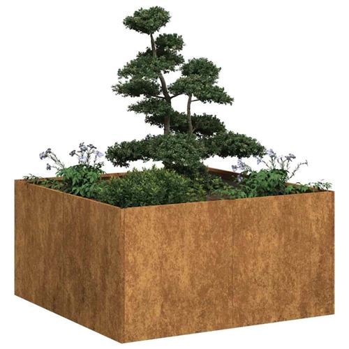 Vidaxl Jardinière Rouillé 80X80x40 Cm Acier Inoxydable - Image 2