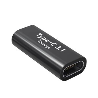 Adaptateur Rallonge USB-C Femelle vers USB-C Femelle Design Compact Noir - 1