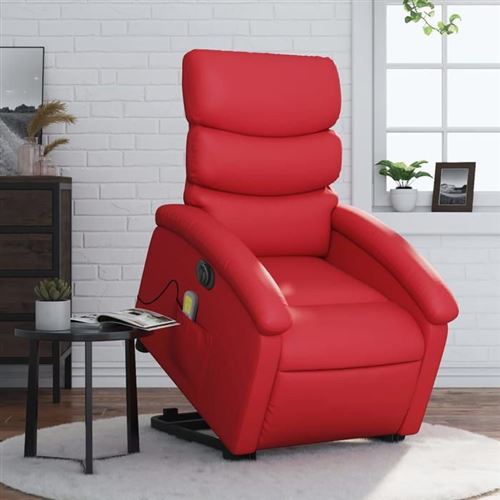 Non Communiqué Rouge Vidaxl Fauteuil De Relaxation, Massage, Inclinable Électrique Similicuir