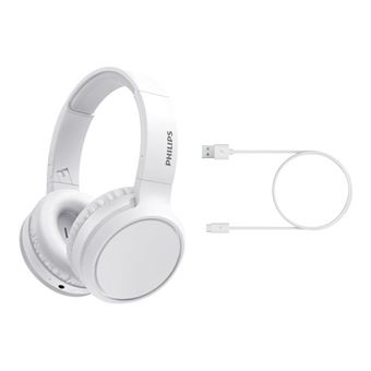 Philips TAH5205WT - Écouteurs avec micro - circum-aural - Bluetooth - sans fil - blanc