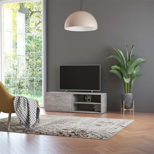 Vidaxl - Meuble tv Gris b&eacute;ton 120x34x37 cm Agglom&eacute;r&eacute; Gris b&eacute;ton
