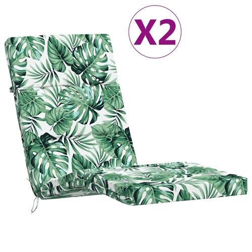 Coussins de chaise longue lot de 2 motif de feuilles