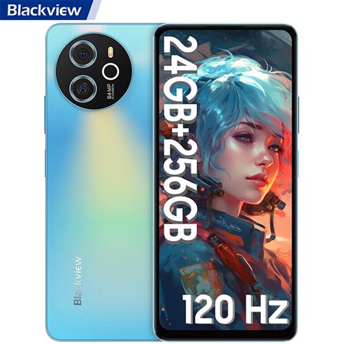 Blackview Shark 8 - 4G smartphone - double SIM - RAM 8 Go / Mémoire interne 128 Go - microSD slot - Écran LCD - 6.78 - 2460 x 1080 pixels (120 Hz) - 2x caméras arrière 64 MP - front camera 13 MP - bleu galaxie