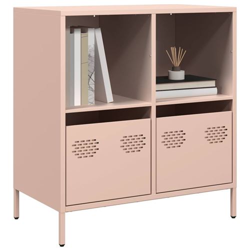 VIDAXL - Buffet - Acier - Rose - 68x39x73,5 cm - Image 2