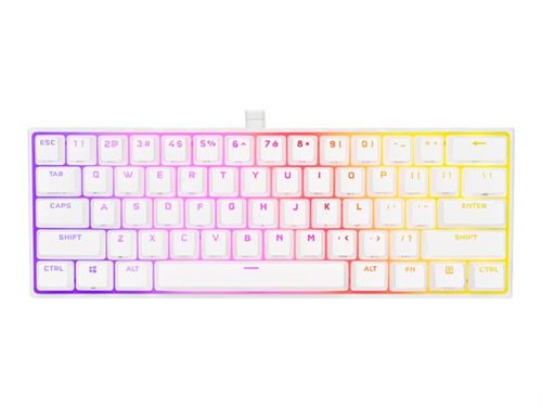 Corsair Gaming K65 Rgb Mini - Clavier - Backlit - Usb - Français - Commutateur : Cherry Mx Red - Blanc