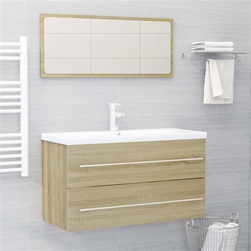 vidaXL Armoire d'évier Chêne sonoma 90x38,5x48 cm Aggloméré