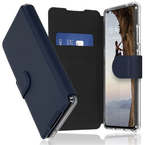 Coque Samsung Galaxy S21 FE Étui de téléphone portefeuille Accezz Xtreme Wallet Cuir artificiel Bleu foncé