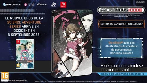 Pochette avant du jeu Anonymous Code SteelBook Launch Edition Nintendo Switch
