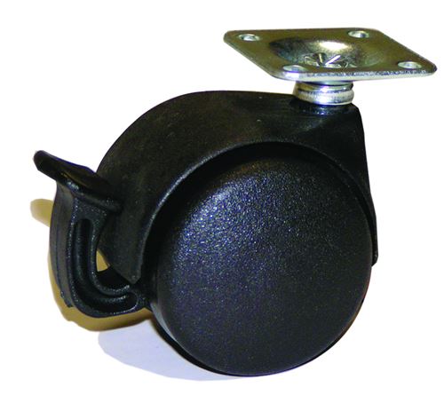 Roulette double galet noire de diamètre 50 mm tige filetée M8 - AVL - 595230A