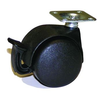 Roulette double galet noire de diamètre 50 mm tige filetée M8 - AVL - 595230A - 1