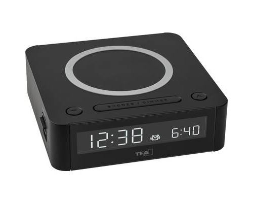 TFA Dostmann 60.2030.01 &agrave; quartz R&eacute;veil noir Heures de r&eacute;veil 1