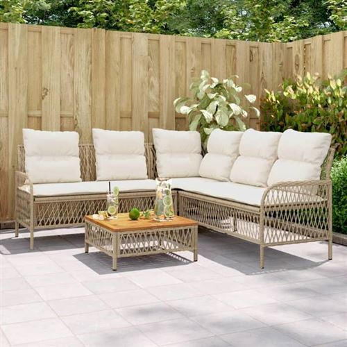 Vidaxl Beige Salon De Jardin 2 Pcs - Image 2