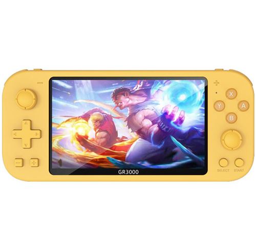 Console SZSMART gr3000 5.1 ips 12+ simulateurs 8g 3000+ jeu jaune