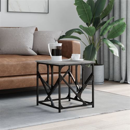 vidaXL Table basse sonoma gris 45x45x47,5 cm bois d'ingénierie