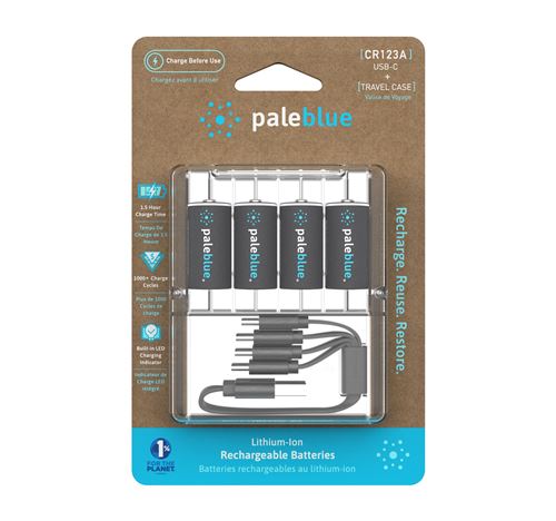 Piles Rechargeables USB-C PALEBLUE CR123A