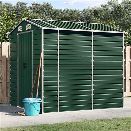 Abri de jardin vidaXL vert 191x215x198 cm acier galvanisé