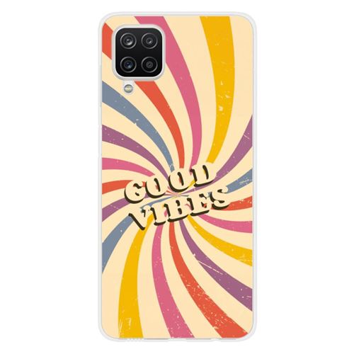 Coque en silicone imprimée compatible Samsung Galaxy A12 5G Good vibes