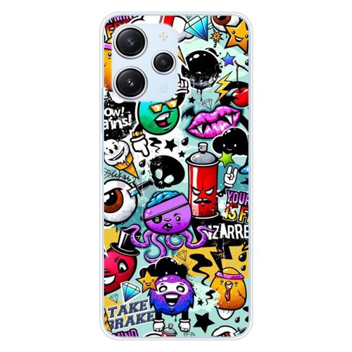 Coque en silicone imprimée compatible Xiaomi Redmi 12 4G Redmi 12 5G Graffiti 2