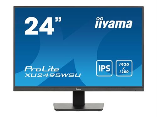 iiyama ProLite XU2495WSU-B7 - Écran LED - 24.1 - 1920 x 1200 WUXGA @ 75 Hz - IPS - 300 cd/m² - 1000:1 - 4 ms - HDMI, DisplayPort - haut-parleurs - noir mat