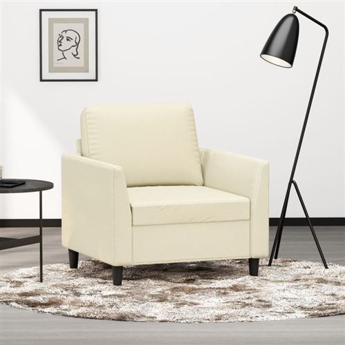 Non Communiqué Beige Fauteuil Crème 60 Cm Similicuir