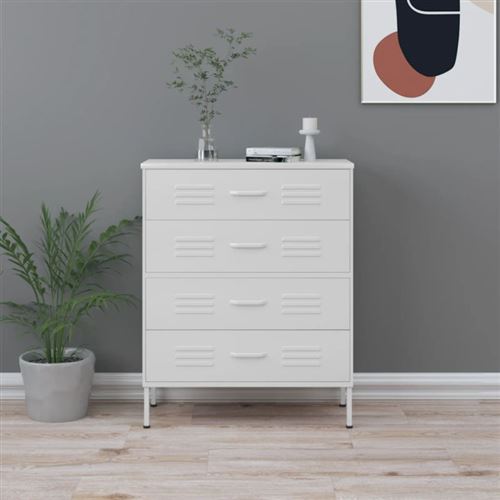 Vidaxl Blanc Commode Acier - Image 2