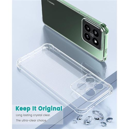 Coque Antichoc Mayaxess Pour Xiaomi 14T Pro - Transparente, Silicone Renforcé Aux Coins - Neuf Sous Emballage
