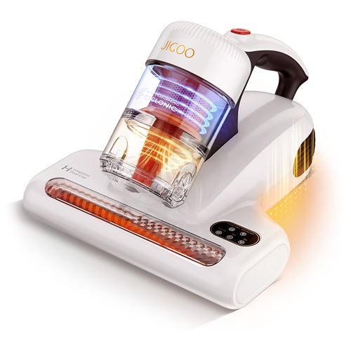 Aspirateur Anti-Acariens Jigoo J200 Aspirateur Pour Matelas Avec Tasses Doubles Intégrées Aspiration De 13 Kpa Lampe Uv Air Chaud À 60 ℃ Écran Led