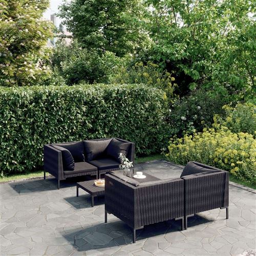Non Communiqué Gris Salon De Jardin Vidaxl Acier 5 Pieces 70 X 70 X 61 4 Personnes