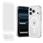 Coque antichoc magsafe pour iPhone 17 Pro Transparente + 2 protections écran et 2 protections objectif caméra - Evetane®