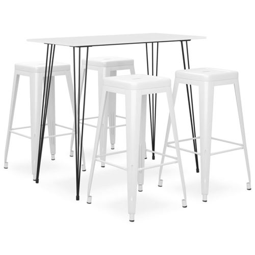Non Communiqué Blanc Ensemble De Bar 5 Pcs