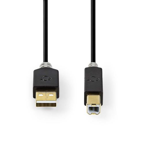 Nedis - Câble USB - USB (M) pour USB type B (M) - USB 2.0 - 2 m - moulé - anthracite