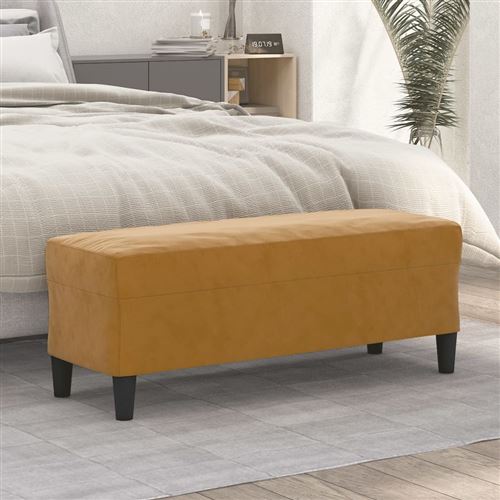 Non Communiqué Marron Vidaxl Banc 100X35x41 Cm Velours349428