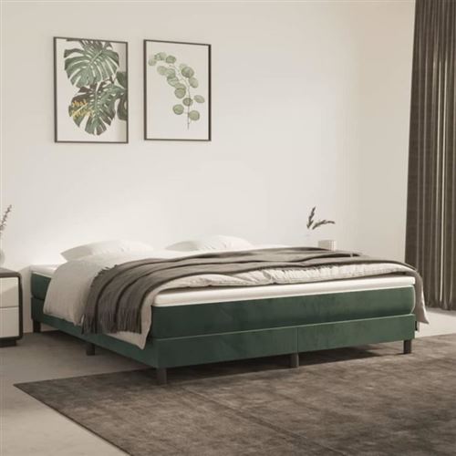 vidaXL Matelas de lit à ressorts ensachés fermeté moyenne Vert foncé 160x200x20 cm